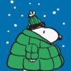 Snoopy Green Puffer Peanuts Poster