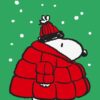 Snoopy Puffer Coat Peanuts Poster