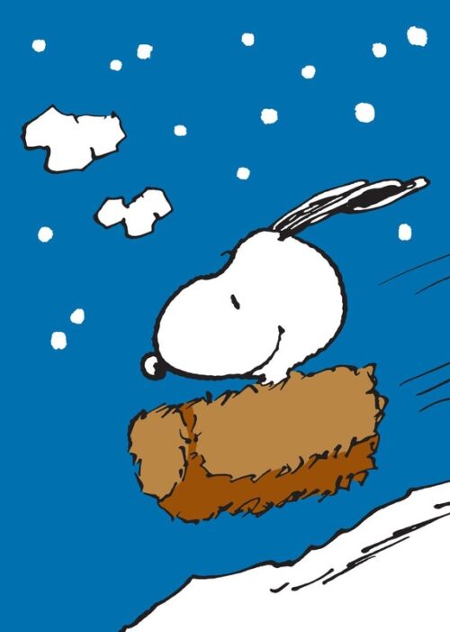 Snoopy Sleighing Peanuts Poster