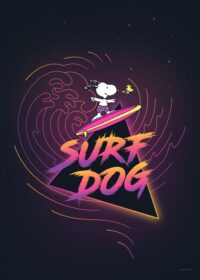 Surf Dog Peanuts Poster