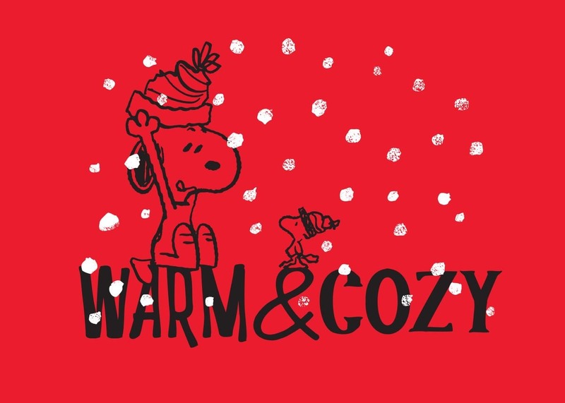 Warm And Cozy Snowing Peanuts Poster