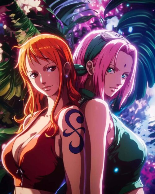 Nami And Sakura Anime & Manga Poster