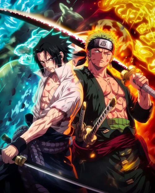 Sasuke And Roronoa Zoro Anime & Manga Poster