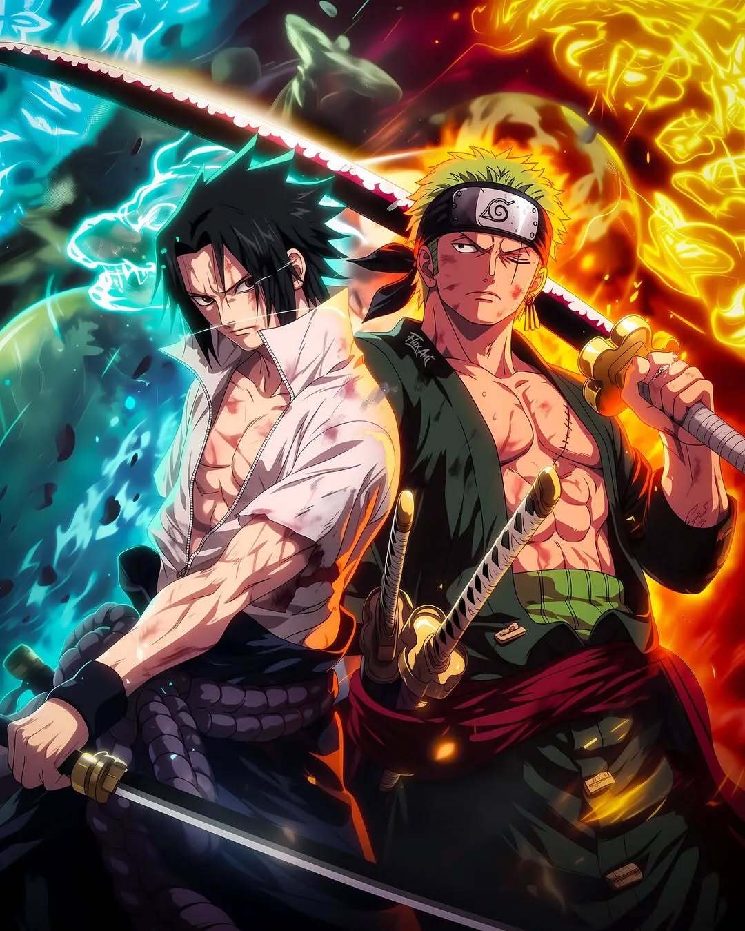 Sasuke And Roronoa Zoro Anime & Manga Poster