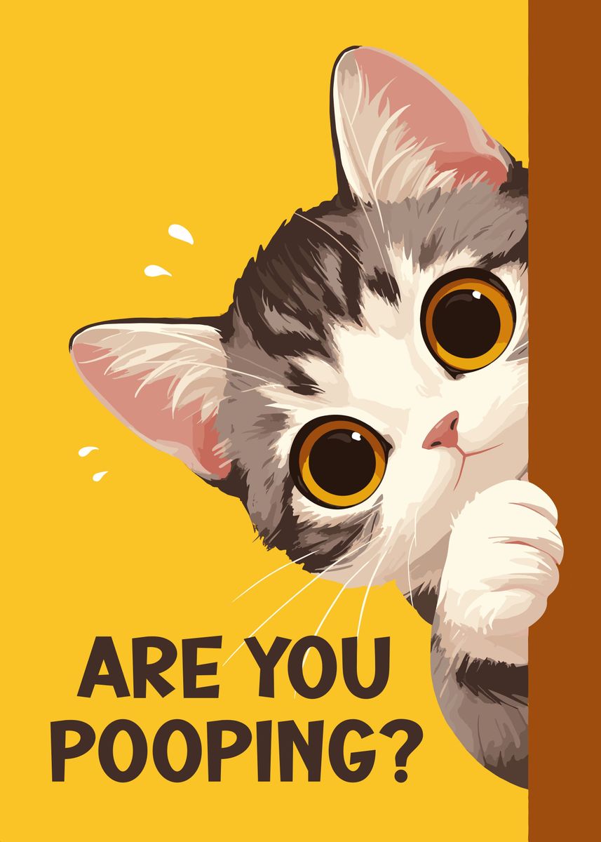 Are You Pooping Tabby Cat Poster