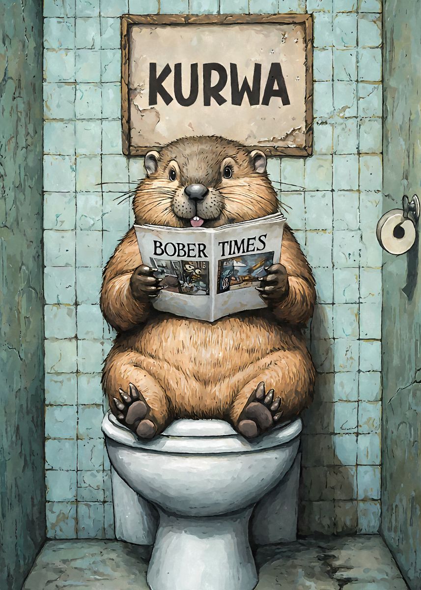 Beaver Bober Kurwa Toilet Poster