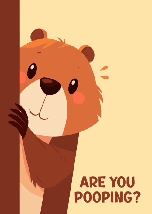 Beaver peeking are you pooping poster