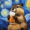 Beaver With Beer Poster