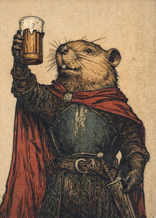 Bober knight beaver beer poster