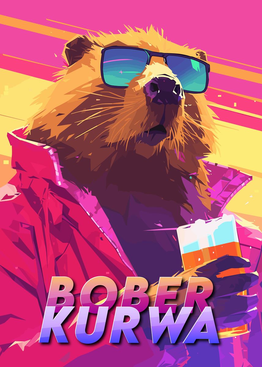 Bober Kurwa 80s Retro Poster