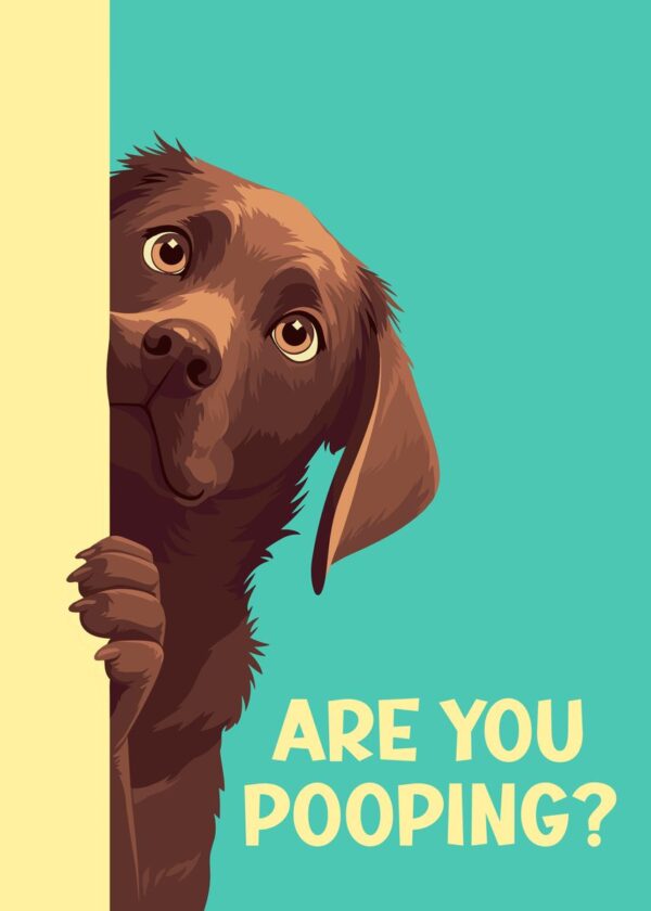 Brown Labrador Pooping Poster Brown Labrador Pooping Poster