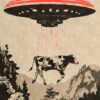 Cow Abducted By Aliens Poster