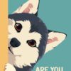 Husky Peeking Are You Pooping Poster