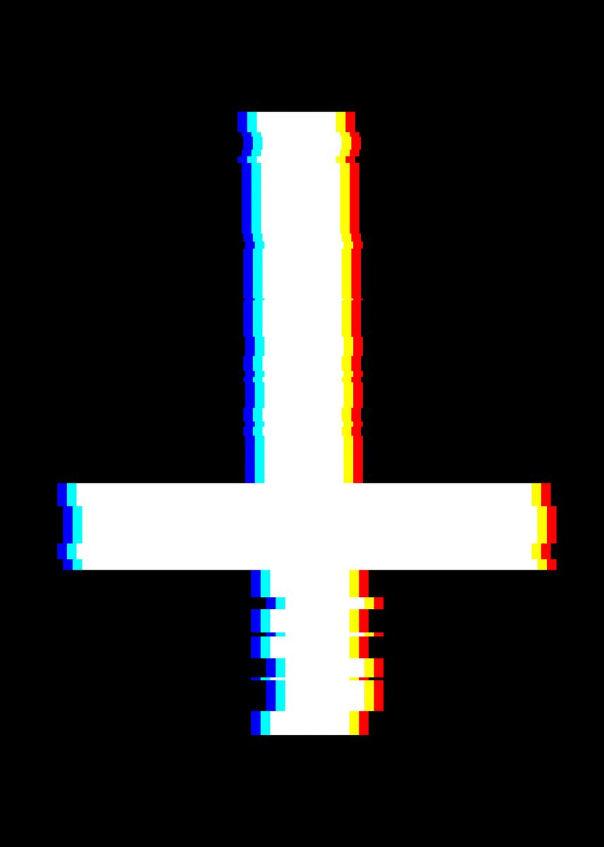 Inverted Cross Glitch Poster