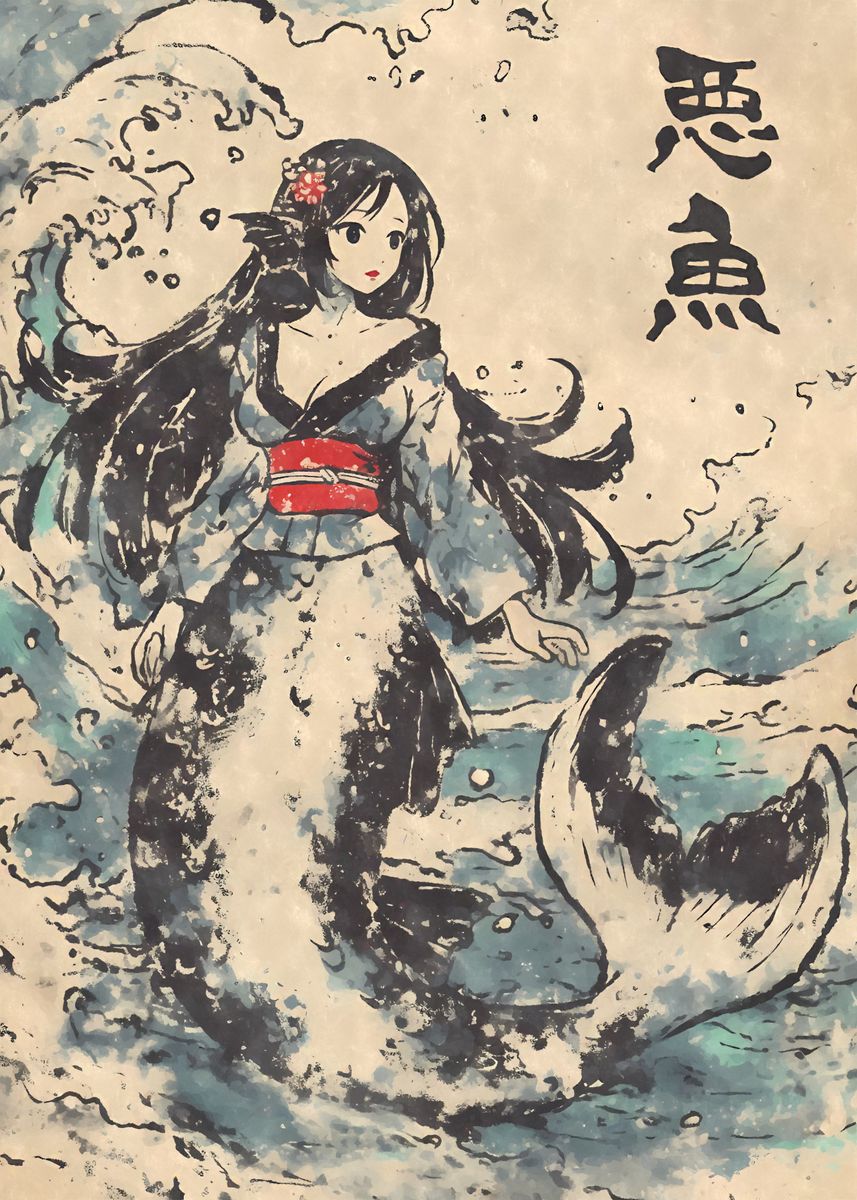 Japanese Akugyo Yokai Poster