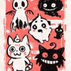 Kawaii Yokaii Ghosts Monsters Poster