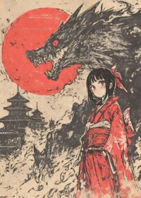 Kimono Dragon Girl Poster