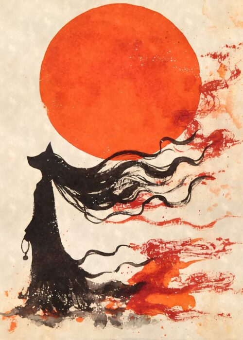 Kitsune priestess yokai poster