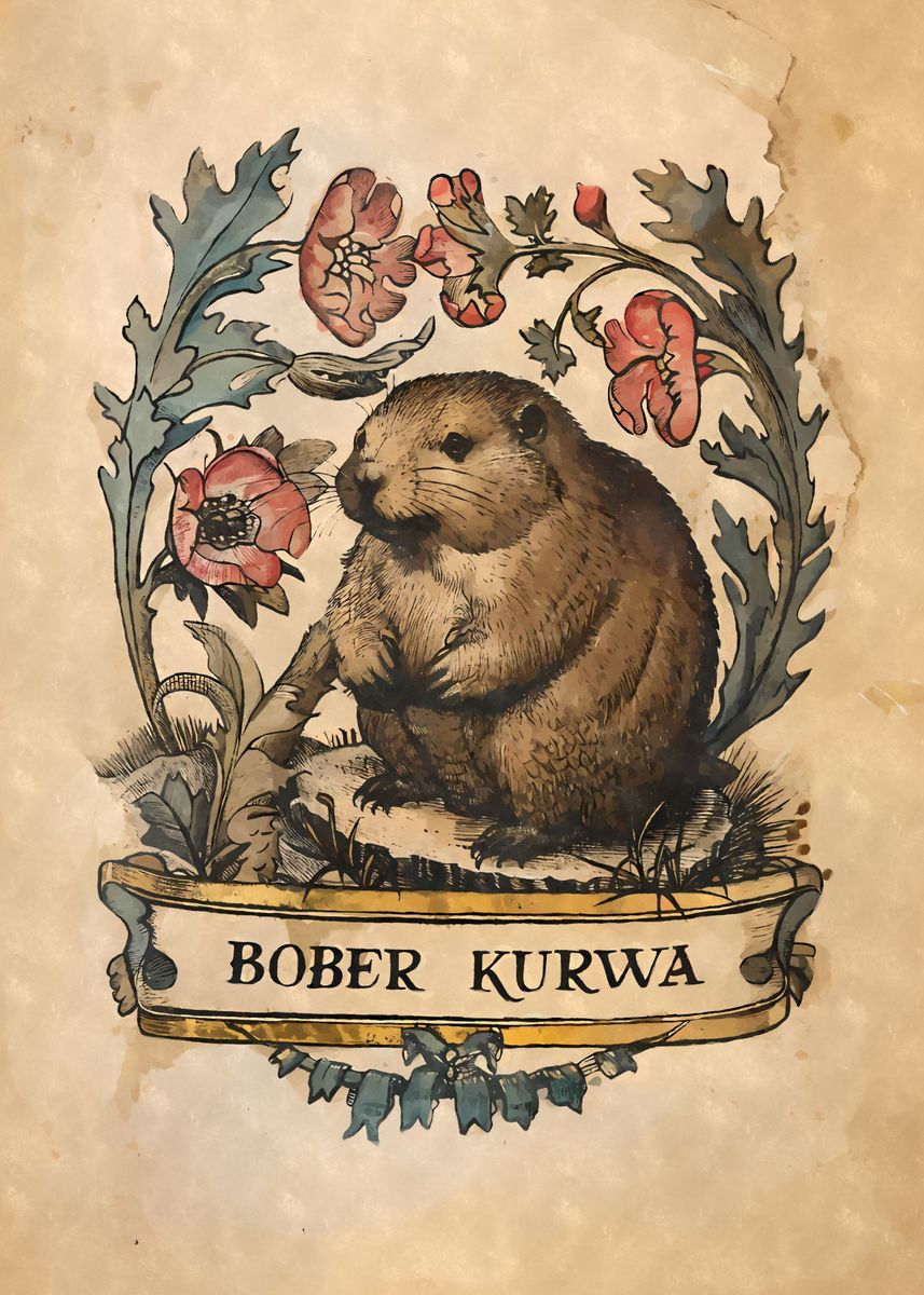 Medieval Bober Kurwa Meme Poster