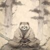 Meditating Tanuki Yokai Poster