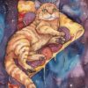 Pizza Cat In Space Galaxy Poster