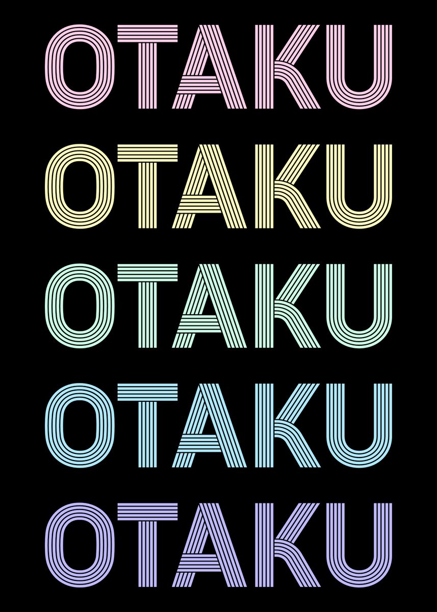 Retro Pastel Otaku Text Poster