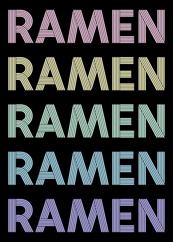 Retro Pastel Ramen Text Poster Retro Pastel Ramen Text Poster