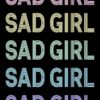 Retro Pastel Sad Girl Text Poster