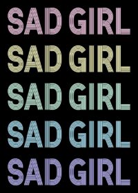 Retro Pastel Sad Girl Text Poster