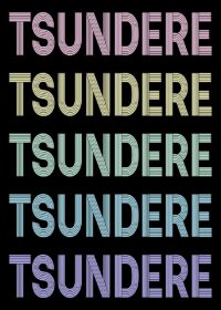 Retro Pastel Tsundere Text Poster