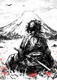 Samurai Ronin Black Ink Poster