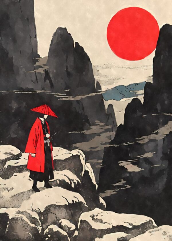 Samurai In Mountain Landscape Poster Samurai In Mountain Landscape Poster