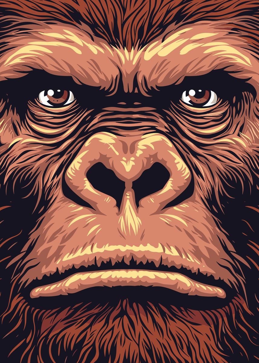 Sasquatch Bigfoot Face Poster