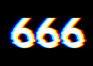 Satanic Number 666 Glitch Poster