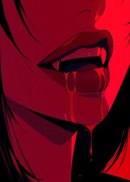 Sexy vampire anime girl anime & manga poster