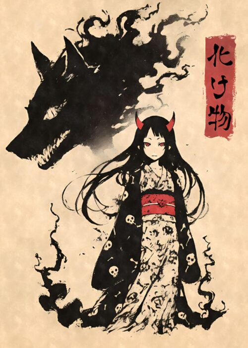 Wolf spirit demon girl poster