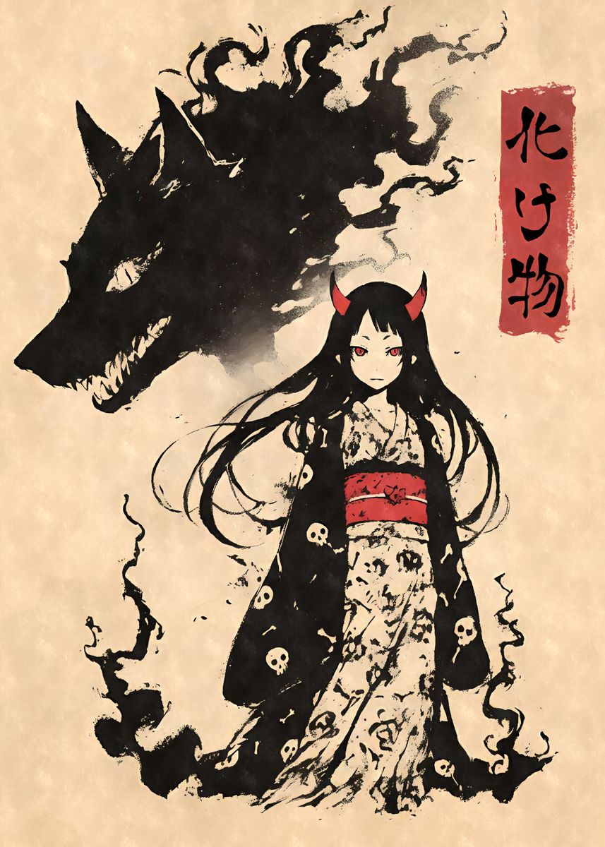 Wolf Spirit Demon Girl Poster