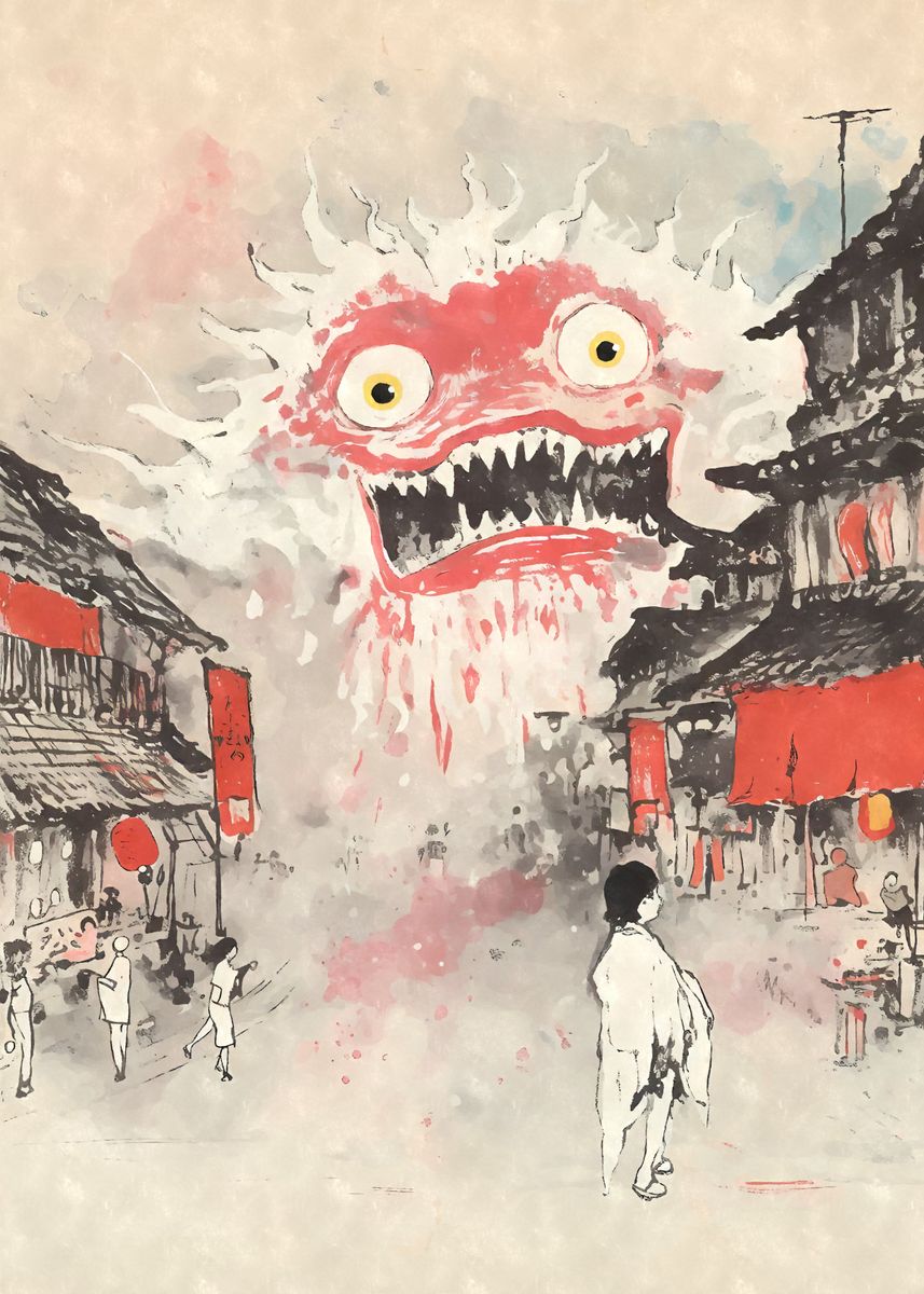 Yokai Attack On City Poster