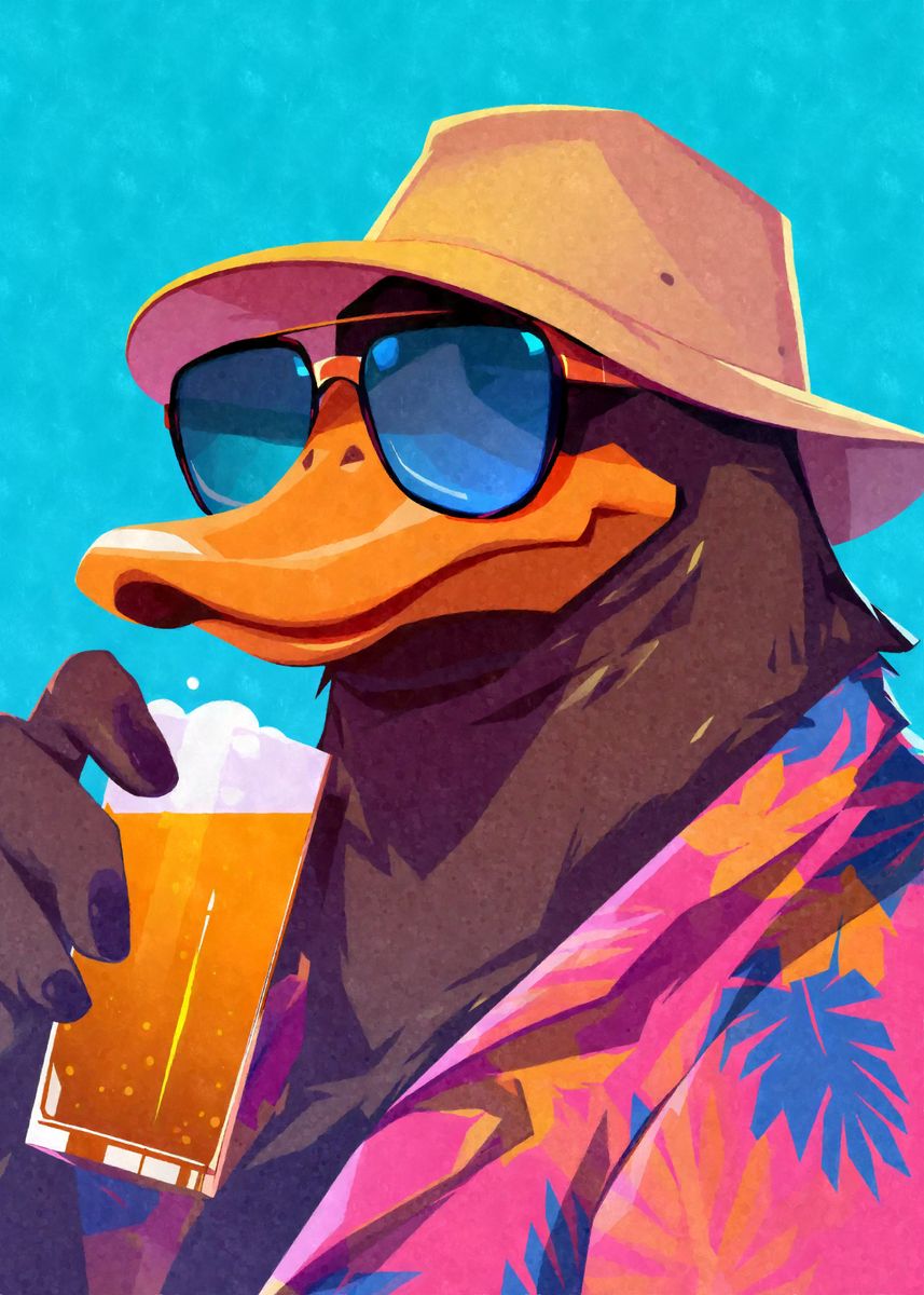 80s Retro Platypus Beer Poster