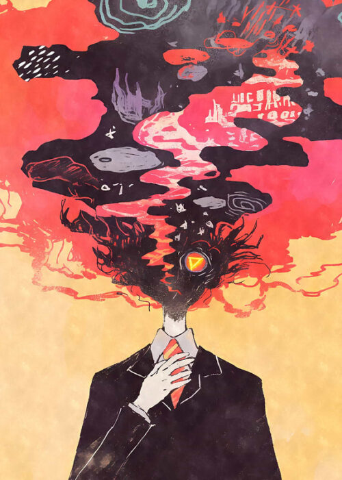 Abstract weirdcore man poster