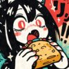 Anime Girl Eating Taco Poster