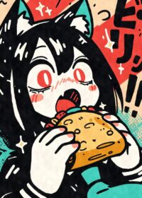 Anime Girl Eating Taco Poster