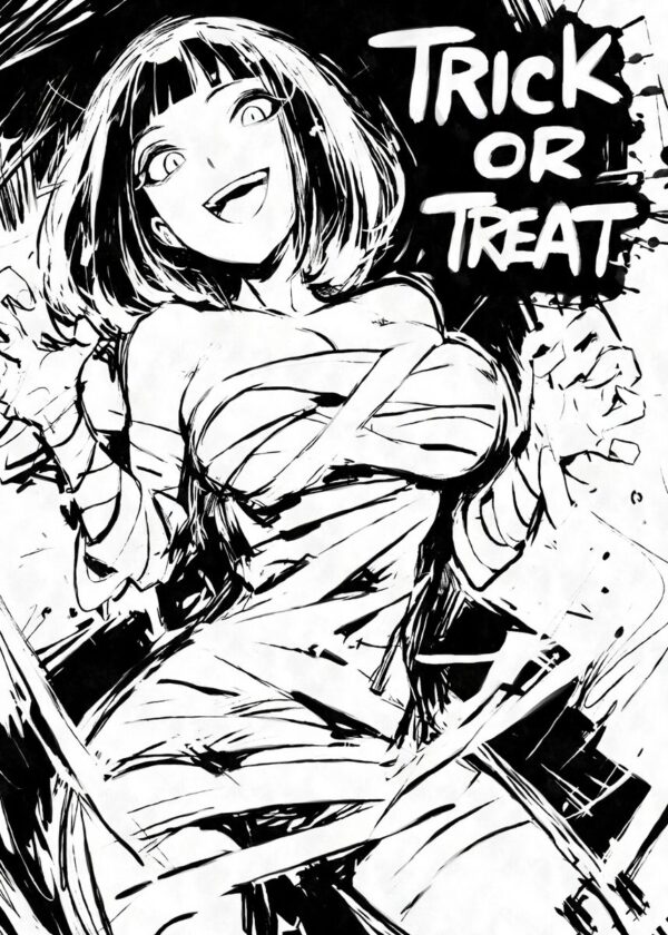 Anime Mummy Girl Trick Or Treat Poster Anime Mummy Girl Trick Or Treat Poster