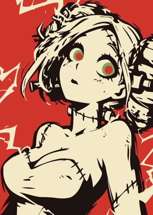Anime zombie girl poster