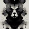 Bear Black Watercolor Poster