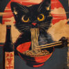 Black Cat Ramen Poster