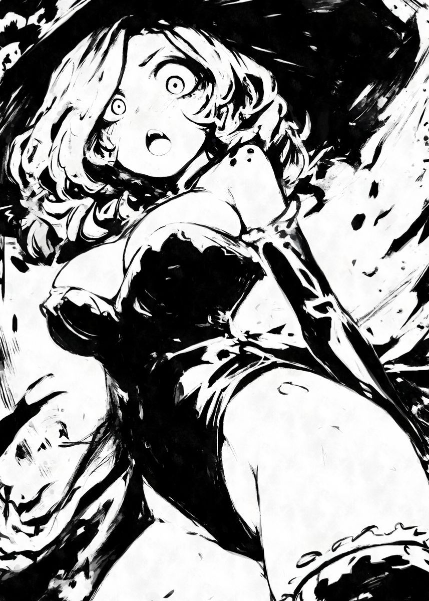 Black And White Witch Manga Poster