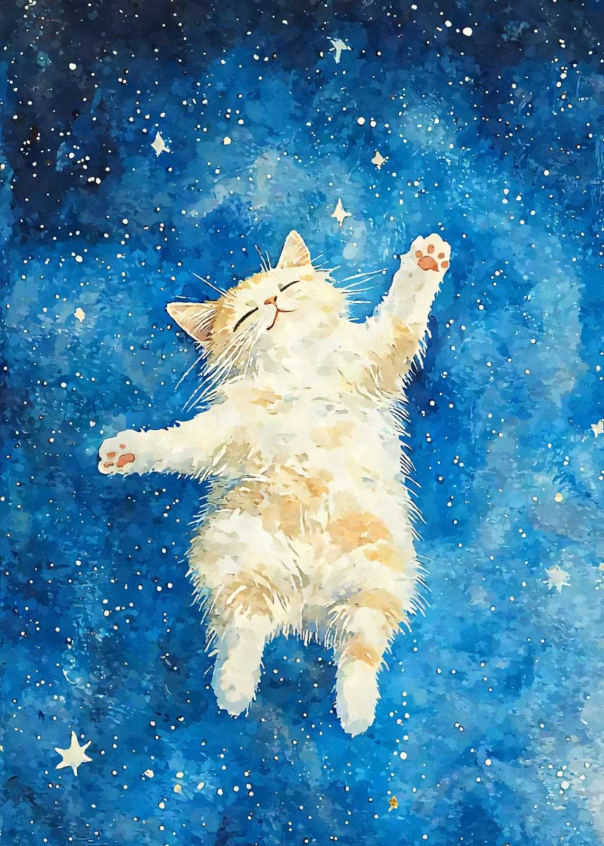 Cat Kitten In Space Poster