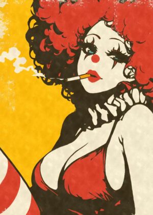 Clussy Smoking Clown Girl Poster