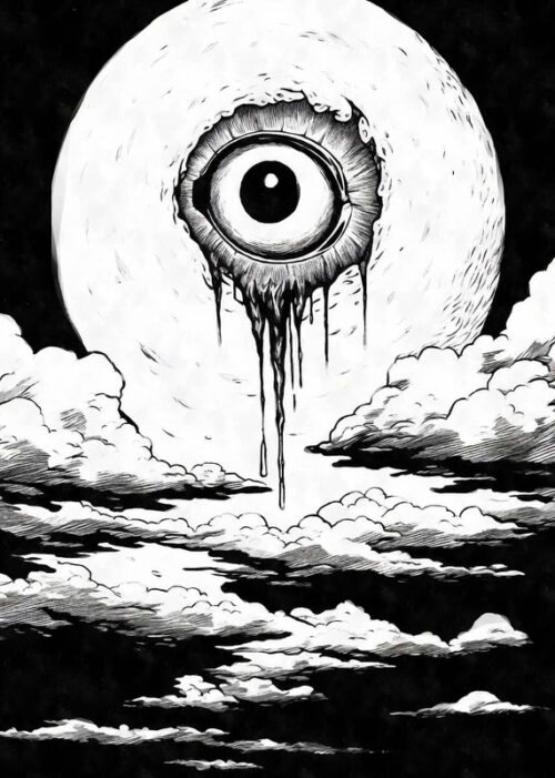 Eye in the sky weirdcore aesthetics poster